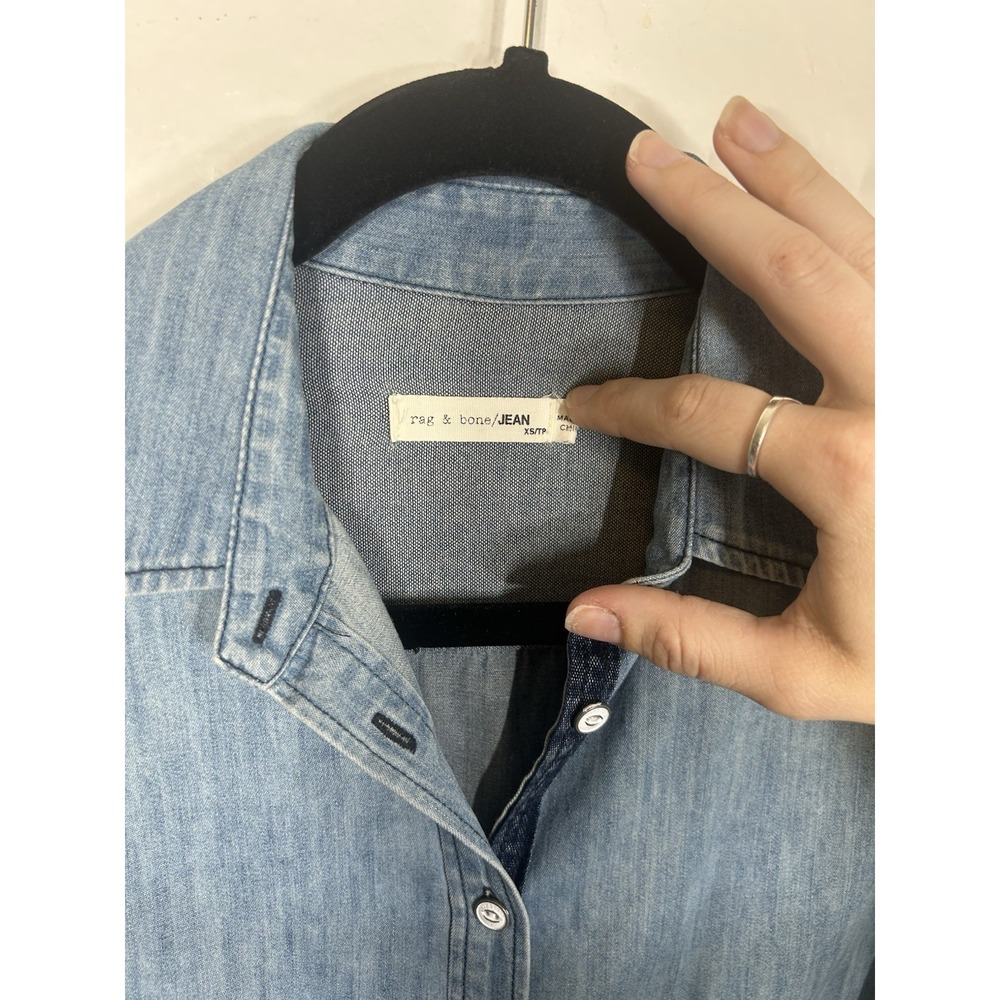 Rag & Bone Jean Destroyed Sadie Dress Women XS Brunch Comfort Spring - Picture 6 of 9